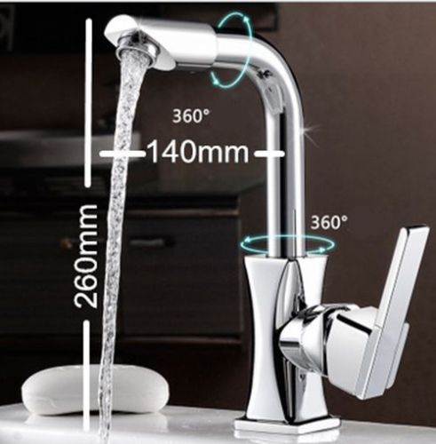 Kitchen bathroom basin sink mixer faucet water tap chrome plated solid brass new for sale