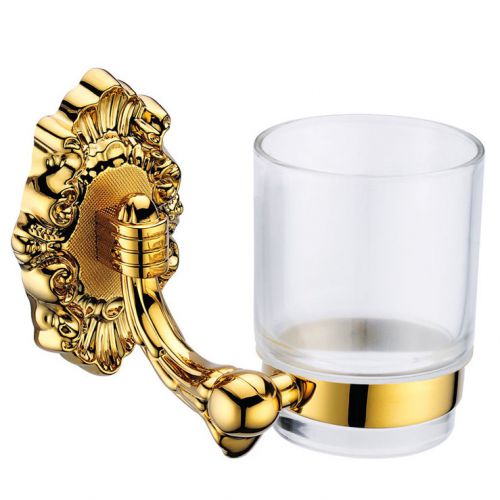 Modern Fashion Bathroom Accessories Single Tumbler Holder in Ti-PVD Gold Finish