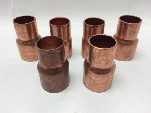 6 piece lot 3/4&#034; x 1&#034; copper sweat adapter mueller for sale