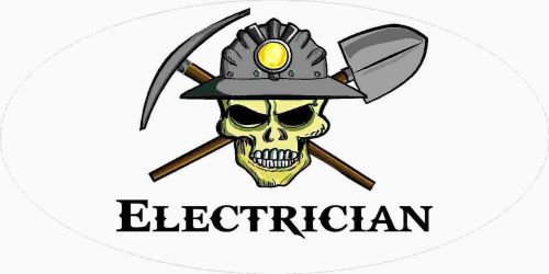 3 - electrician miner skull mining tool box hard hat helmet sticker wv h402 for sale