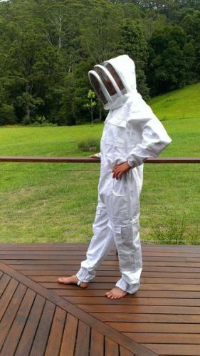 Quality protection heavy duty cotton beekeeping overalls bee hive suit fencing for sale