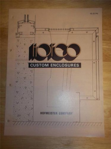 Vtg Hofmeister Co Catalog~HOFCO Custom Enclosures~