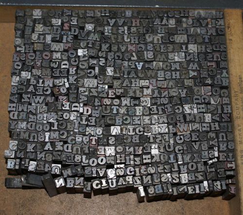 525 Assorted Lot of Metal Printing Press Type Set Blocks Letters.