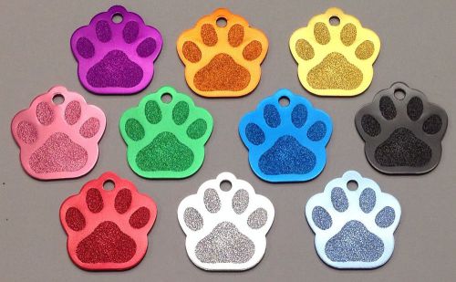 100 Bulk ID Wholesale Paw Print Pet identification tags Anodized Aluminum Blank