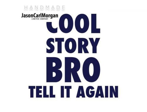 JCM® Iron On Applique Decal, Cool Story Bro Navy Blue