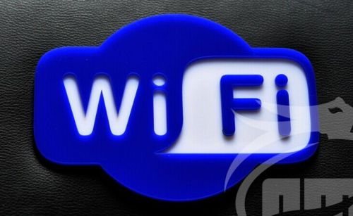 Acrylic WiFi window door Decal Sticker cafe shop sign blue