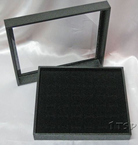 Black Velvet Covered Ring Display Tray - Holds 36 Rings