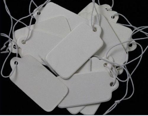 Wholesale 100pcs jewelry label price tags elastic pre-strung white 30x15mm for sale