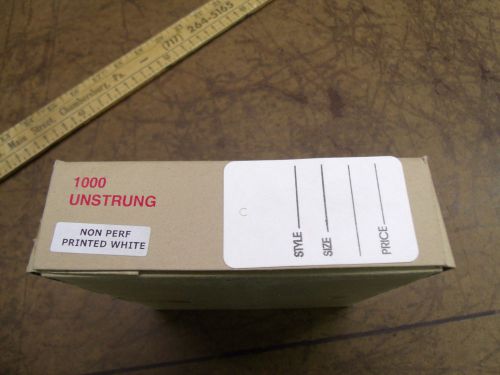 BULK--LOT-1,000 count box unstrung price tags- hang tags-2 7/8&#034;x1 3/4&#034;-white