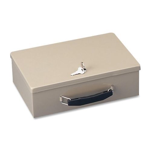 Heavy-Duty Steel Fire-Retardant Security Cash Box, Key Lock, Sand