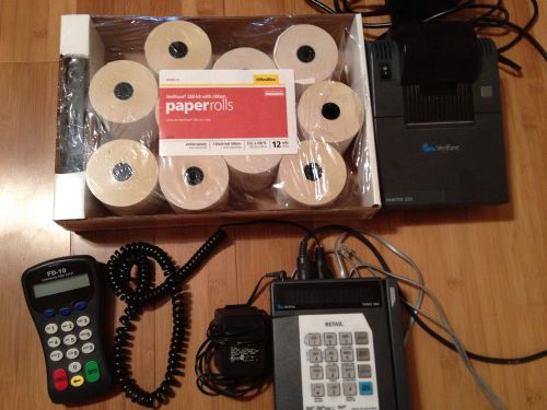 VeriFone tranz 380/printer 250/pin Pad/ Paper Rolls &amp; Ribbon