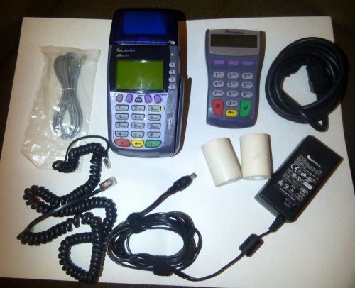 VERIFONE OMNI 3750 CREDIT DEBIT CARD TERMINAL W/PINPAD 1000SE PIN PAD