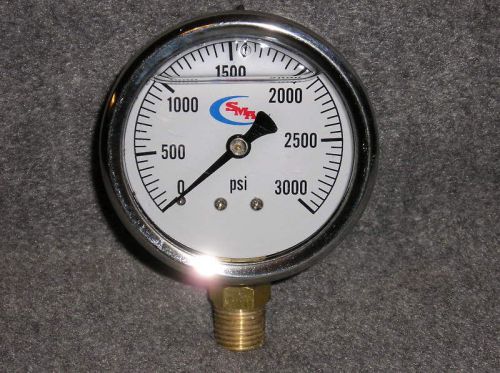 0-3000 LIQUID FILLED PRESSURE GAUGE, AIR, WATER ,HYD.