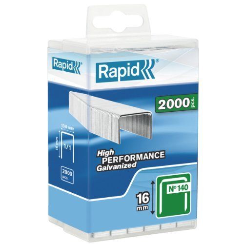 NEW Rapid 5000091 No.140 16mm Flatwire Staples (Box of 2000)