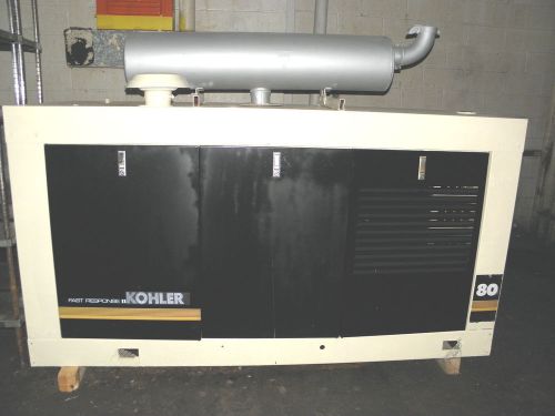 KOHLER 80RZ72 FAST RESPONSE 2 NAT GAS PROPANE 80 KW 1 OR 3 PHASE GENERATOR