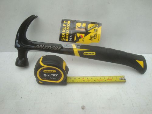 STANLEY FATMAX ANTIVIBE 20oz CLAW HAMMER 1 51 277 + 5 METRE TYLON TAPE MEASURE