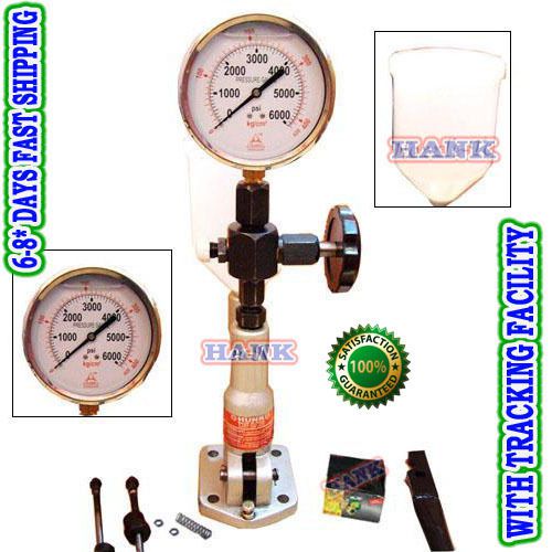 Diesel injector nozzle pop tester glycerin filled dual scale6000-bar/psi gauge for sale