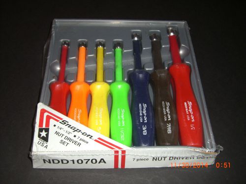 Snap on tools 7 piece sae nut driver set 1/4&#034; - 1/2&#034;  ndd1070a   **new** for sale