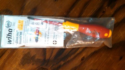 New WIHA 32145 &#034;SlimLine&#034; Insulated Screwdriver Phillips  #1x80