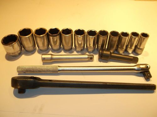 Snap-on 3/4&#034; drive heavy duty socket set mixed heavy equipment mechanic for sale