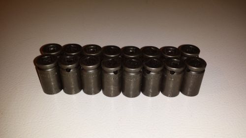 APEX 3116-D Impact Socket,3/8 In Dr,1/2 In,12 pt LOT OF 16