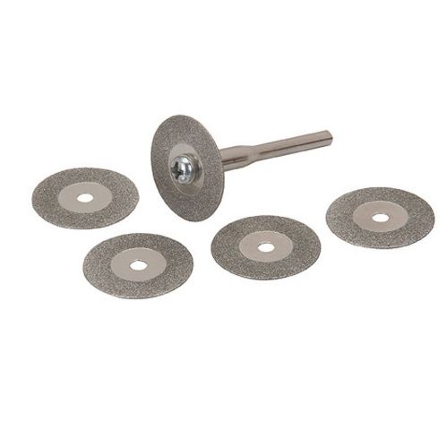 80 grit diamond coated rotary cutting discs 5 pieces, 1/8&#034; shanks, 20000 rpm max for sale