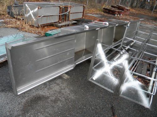 Commercial (3) three compartment stainless steel sink 12&#039; x 4&#039; x 3&#039;- used for sale