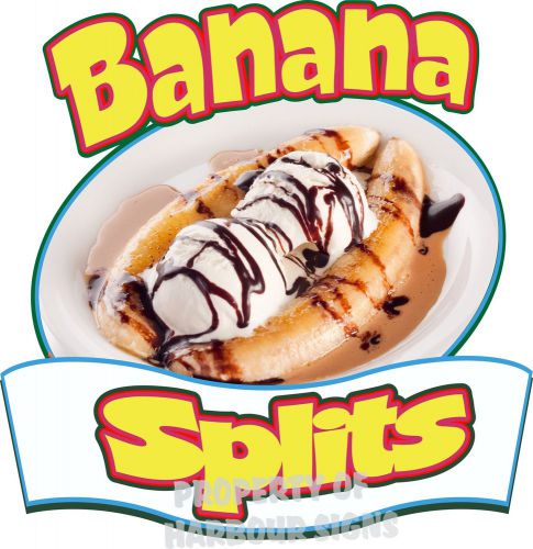 Banana Split Decal 14&#034; Soft Serve Ice Cream Concession Food Truck Cart Stand