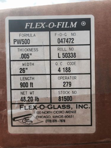 Flex-o-film polyethylene packing &amp; bagging film (pw500) 26&#034; x 900&#039; for sale