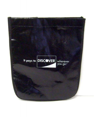 Discover Logo Black Merchandise Bags 12&#034; x 9&#034; x 4&#034; Reusable Plastic/Fabric