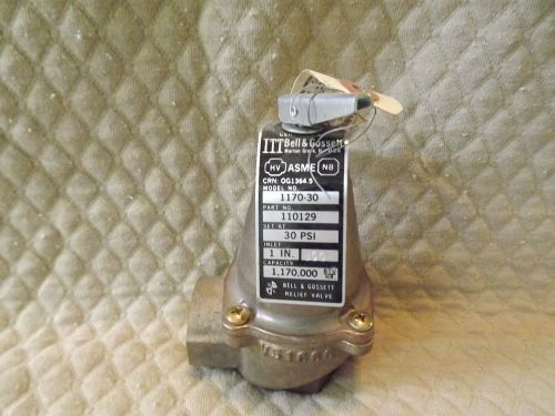 Bell &amp; Gossett 110129 Relief Valve 1&#034;x1&#034; #1170-30 New PLumbing parts brass