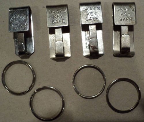 Lot of 4 Vintage OKAY&#039;S KEY SAFE / BELT KEY HOLDERS