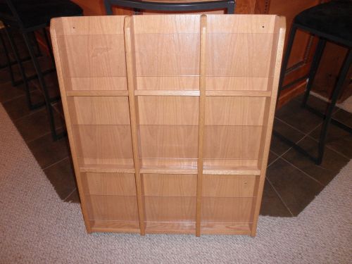 Magazine literature pamphlet brochure rack solid wood