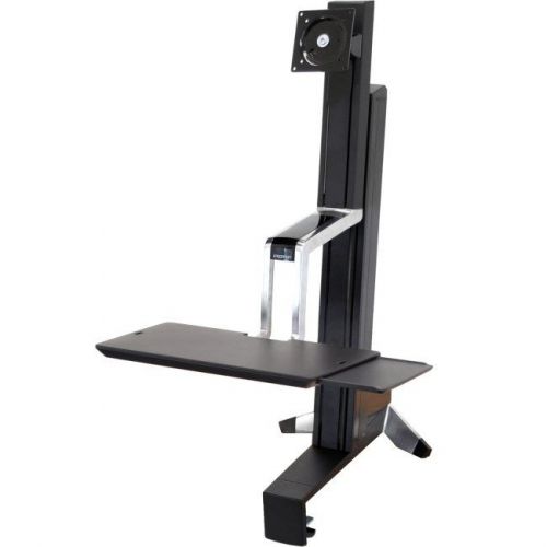 Ergotron WorkFit-S 33-344-200 Display Stand 35lb Capacity Steel, , Aluminum BLK