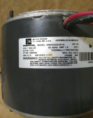 Oem  emerson 1/3 hp fan motor k55hxgdd-8119 tempstar condenser 208-230v for sale