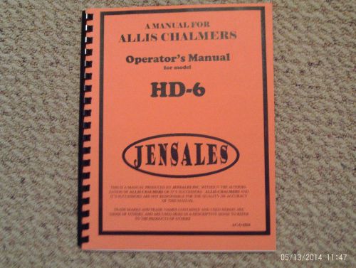 ALLIS CHALMERS HD-6 OPERATORS MANUAL