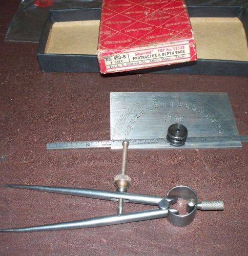 STARRETT  NO.493-B PROTRACTOR AND DEPTH GAGE