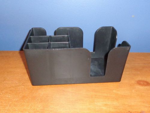 VINTAGE BAR-AIDE PLASTIC BAR CADDY ORGANIZER NAPKINS STRAWS STIRRERS BLACK USA