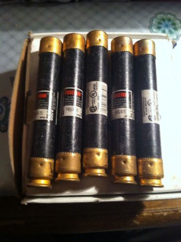 LOT OF 5 FUSETRON FSR-R-15 TIME DELAY. FUSES