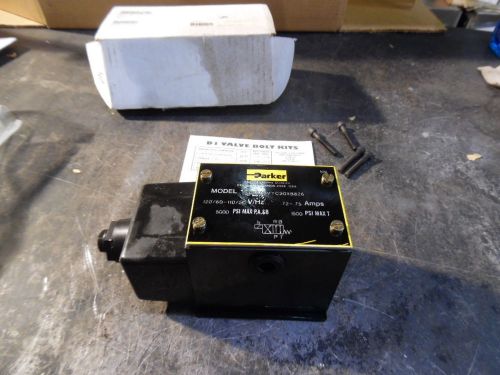 PARKER SOLENOID VALVE (UNTESTED)MOD:D3W30BVYC30XB826 120/110V 72-75A 5000PSI NIB