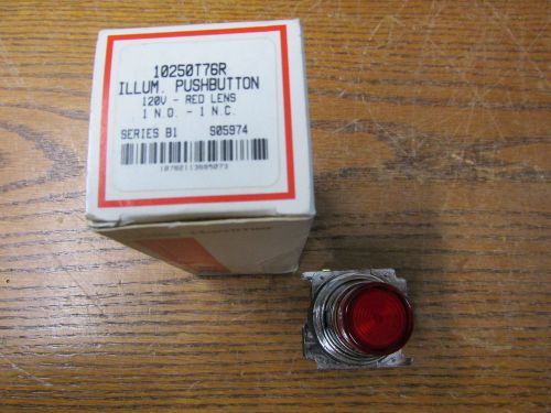 New nos cutler hammer 10250t76r illuminated pushbutton red 120v 1 n.o. 1 n.c. for sale
