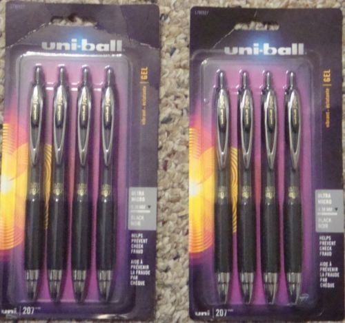 24  uni-ball signo 207 black  rt super fine .38mm  rollerball pens for sale