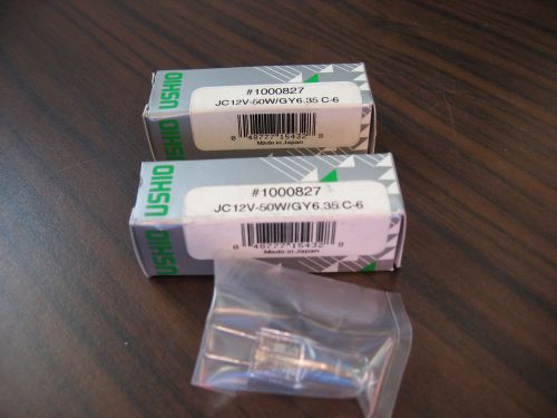 Lot of 2 New Ushio JC12V-50W/GY6.35 C-6 Bulbs (1000827)