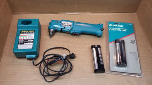 Makita 7.2V Cordless Right Angle Drill Model DA3000D 2 Batteries (One NEW)