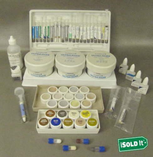 Dental labratory modifier paste, ultra pake crystals, shades &amp; ceramco paste lot for sale