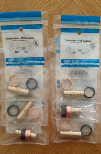 1/2&#034; PEX x PB (Polybutylene) Splicing Repair Kit (Coupling + Crimp Rings)6 count