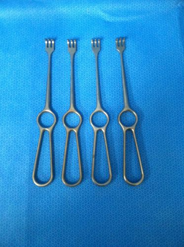 Aesculap BT253R 3 Prong Lot of 4 Volkmann Retractor