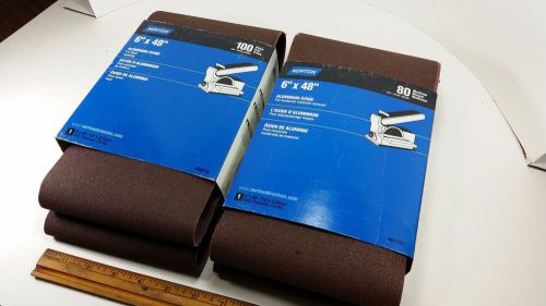 6 X 48 SANDING BELTS 80 100 GRIT Norton sander sand paper aluminum oxide