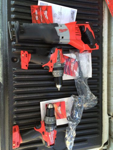 2 Milwaukee M18 Fuel 2604 1/2&#034;Hammer Drill /driver And1sawzall M18 2620-20