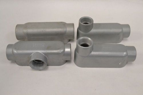 Lot 4 red dot mix 1-1/4in t lb c t cast aluminum conduit condulet body b319915 for sale